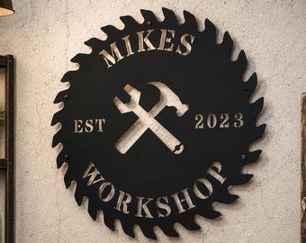 Custom Workshop Man Cave Sign, Handyman sign, Man Cave Metal Signs, Man Cave Sign, Personalized Man Cave Sign Metal, Custom Man Cave Sign