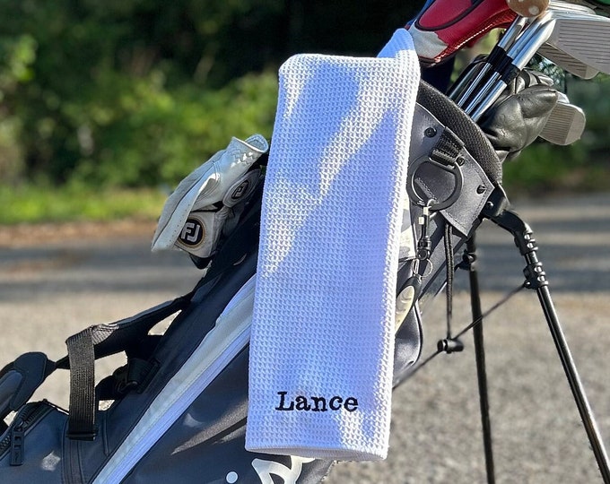Personalized Golf Towel - Monogrammed Golf Towel - Golf Gift - Embroidered, Custom Towel, Microfiber Personalized Towel. Name Towel, Rag