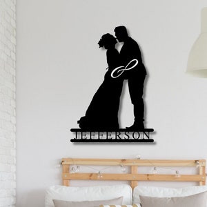 Personalized Metal couple Sign, Anniversary Gift, Newly Engaged Gift, Custom Metal Sign, Metal Wall Art Housewarming Gift Metal Home Decor