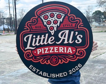 Custom Round Wood Logo Sign • UV Printed • Upload Your Exact Logo • Pro Business Signage