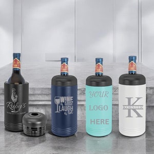 Custom Wine Chiller, Stainless Steel Wine Tumbler, Wine Bottle Holder, Wine Lovers, Custom Wine Chiller, Personalized Wine Chiller