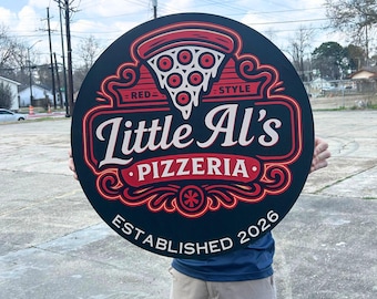 Custom Round Wood Logo Sign • UV Printed • Upload Your Exact Logo • Pro Business Signage