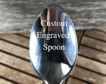 Custom name Spoon, Vintage Laser Engraved coffee spoons, Great gift for grandparents, Good Morning Grandma, Engraved tea spoons, for him