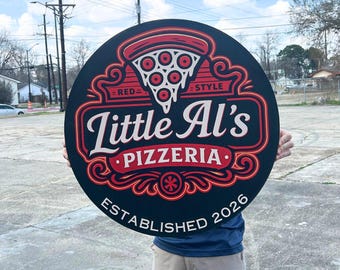 Custom Round Wood Logo Sign • UV Printed • Upload Your Exact Logo • Pro Business Signage