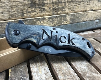 Message Him, Pocket Knife, Engraved Knife, Custom Pocket Knife, Engraved Pocket Knife, Groomsman Gift, Valentine's Day, Christmas Knife