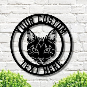 Custom Cat Sign, Metal Cat Sign, Personalized Cat Sign, Cat Room Decor, Gift for Cat Lover, Cat Mom Gift, Cat Lover Sign, your pet sign