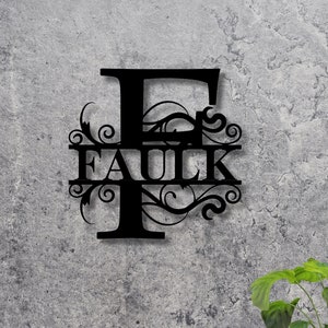 Benutzerdefinierte Metall Namensschild, Familienname Metallschild, personalisiertes Nachnamenschild, Türschild, Outdoor-Metallschild, Hochzeitsgeschenk, Monogrammschild