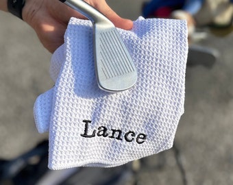 Custom Microfiber Golf Rag - Monogrammed Golf Towel- Golf Gift - Embroidered Microfiber Personalized Towel, Rag, Groomsmen Gifts, Dad Gift