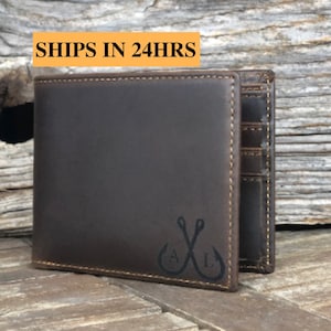 Cartera para hombre, regalo de Navidad, cartera de cuero para hombre, cartera personalizada para marido, regalo de aniversario para marido, regalo de San Valentín