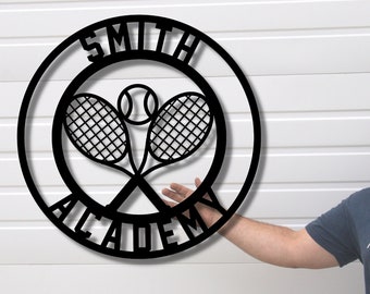 Custom Tennis Sign, Personalized Tennis sign, Tennis Court Decor, Custom Metal Sign, Tennis School Sign, Home Court Sign, Family Sign, metal