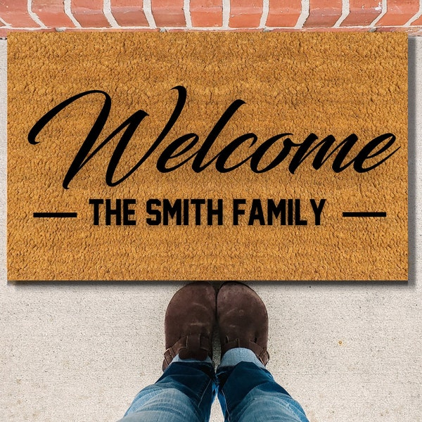 Custom Door Mat, Last Name Door Mat, Personalized Rug, House Rug, Business Rug, Customized Doormat, Welcome Door Mat, Engraved DoorMat