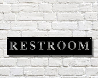 Restroom Sign, custom restroom sign, business sign, personalized bathroom sign, Sign gift for boss, Small business gift, metal sign, custom