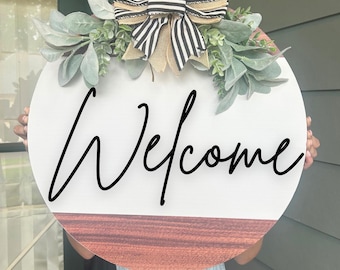 Front Door Decor | Front Door Wreath | Welcome Sign | Front Door Sign | Welcome Door Hanger | Year Round Door Hanger | Home