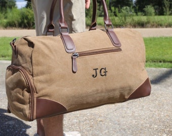 Personalized Leather Bag, Leather Weekender, Leather Travel Bag