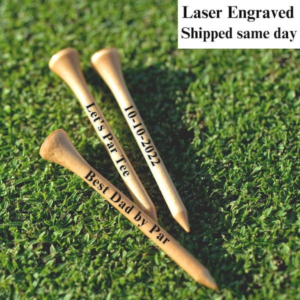 Personalized golf tees, Engraved golf tees, Engraved golf gift, Custom golf tees, Laser Engraved Golf Tees, Natural Wood Golf Tee