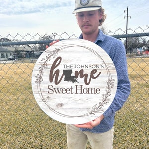 Farmhouse Wall Decor | Home Sign | Established Sign | Home Sweet Home | Personalized Sign | Last Name Sign | Welcome Wood Sign | Custom Wood