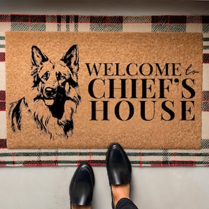 CUSTOM Welcome German Shepherd Name Doormat, funny dog Doormat, Custom Doormat, Dog Name Doormat, Funny Doormat, Home Doormat