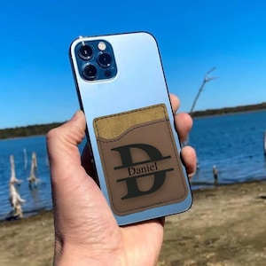 Cell Phone Wallet Stick On Cell Phone Wallet Personalized Phone Wallet Holder Credit Card Holder Adhesive Phone Wallet Custom Engraved