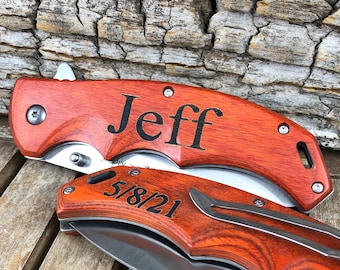 Groomsman Gift, Personalized Knife, Folding Knife, Hunting Knife, Custom Knife, Engraved Pocket Knife, Groomsmen Gift, Gift for Dad, Husband