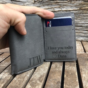 Engraved Trifold Wallet, Custom Wallet, Leather Mens Wallet, Personalized Wallet for Man, Leather Wallet, Mens Leather Wallet, Dad Wallet