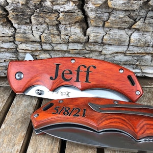 Personalisiertes Taschenmesser graviert, Ich liebe Dich mehr, Geschenk für Ehemann, Jahrestagsgeschenke, Hochzeitsgeschenk von Braut, Geburtstagsgeschenk für Frau