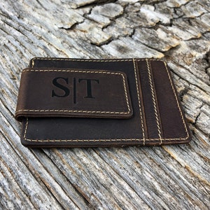 Clip para billetes, clip para billetes de cuero personalizado, clip para billetes de cuero, billetera de cuero, regalo para padrinos de boda, regalo para padrinos de boda, regalo para el día del padre, personalizado