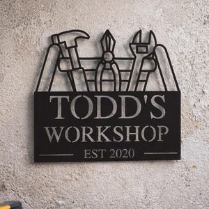 Custom Workshop Man Cave Sign, Handyman sign, Man Cave Metal Signs, Man Cave Sign, Personalized Man Cave Sign Metal, Custom Man Cave Sign