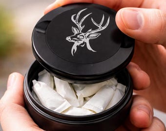 Lata de metal grabada personalizada para bolsitas de nicotina: latas de colores, soporte de nicotina personalizado, lata personalizada, contenedor para dip, regalo para hombre