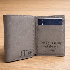 Engraved Trifold Wallet, Custom Wallet, Leather Mens Wallet, Personalized Wallet for Man, Leather Wallet, Mens Leather Wallet, Dad Wallet