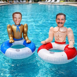 Benutzerdefinierte Pool Float Bachelorette Hen Party Blow-up-Puppe, lustige Braut Float, Bräutigam Ehemann Gesicht Aufblasbare Blow Up Doll Bachelorette Reise-Dekor