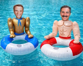 Flotteur de piscine personnalisé EVJF, poupée gonflable EVJF, flotteur drôle de mariée, marié visage de mari, poupée gonflable EVJF, décoration de voyage