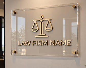 Custom Acrylic Business Sign, Personalized Office Logo Sign, Clear Acrylic Wall Sign, Business Name Sign, Reception Office Decor