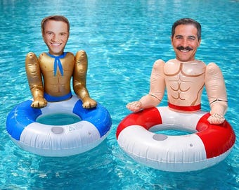 Flotteur de piscine personnalisé EVJF, poupée gonflable EVJF, flotteur drôle de mariée, marié visage de mari, poupée gonflable EVJF, décoration de voyage