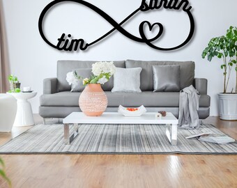 Personalizzato nome di famiglia e monogramma lettera metallo segno muro decorazione per la casa cucina inaugurazione regalo anniversario - CALLIE