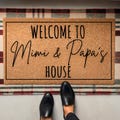 Welcome to Mimi and Papa's House Doormat, Personalized Doormat, Grandparents Gift, Welcome Mat, Front Doormat, Grandparent Gift, Mothers Day