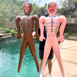 Bachelorette Blow Up Doll Party Favor, Pool Party Fun Bachelorette Gift, Blow Up Husband, Groom Blow Up Doll, Inflatable Man Printed Face