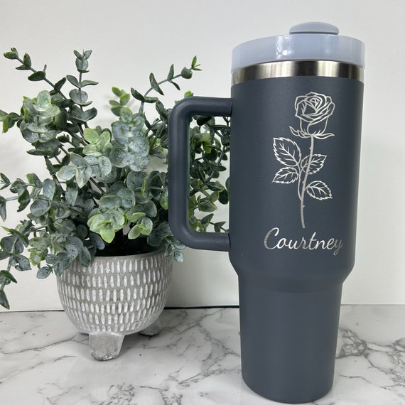 Custom 30oz Tumbler with Handle - Personalized Insulated Travel Mugs