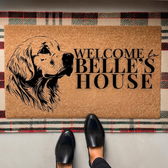 CUSTOM Welcome Labrador Name Doormat, Funny Dog Doormat, Custom