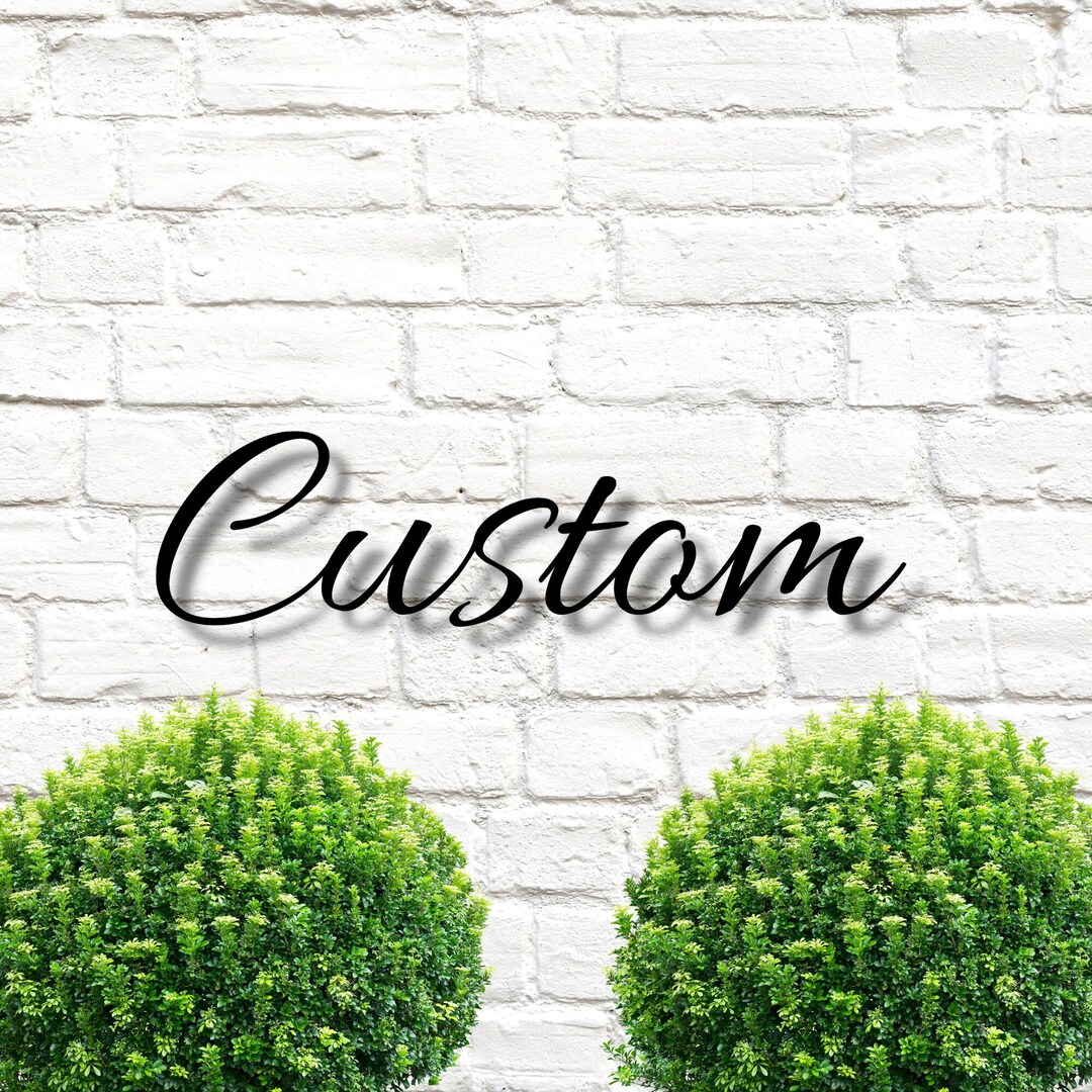 Custom Metal Words Your Custom Text Custom Name Script Metal - Etsy