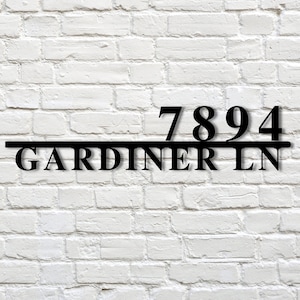 Metal Address Plaque, Metal Address Sign, Address Sign, Sign for him, Sign for her, Last Name Sign, Split Monogram Sign, Christmas Gift