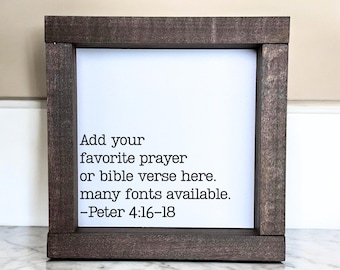 Personalized Bible Verse Sign, Custom Bible Verse Wall Art, Custom Scripture Sign, Custom Quote Sign For Home, Custom Quote Sign
