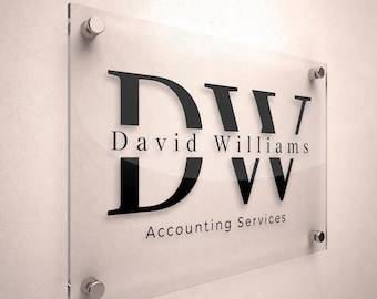 Personalized Business Acrylic Sign I Clear Floating Sign I Business Logo Sign I Clear Business Logo Sign I Made in USA