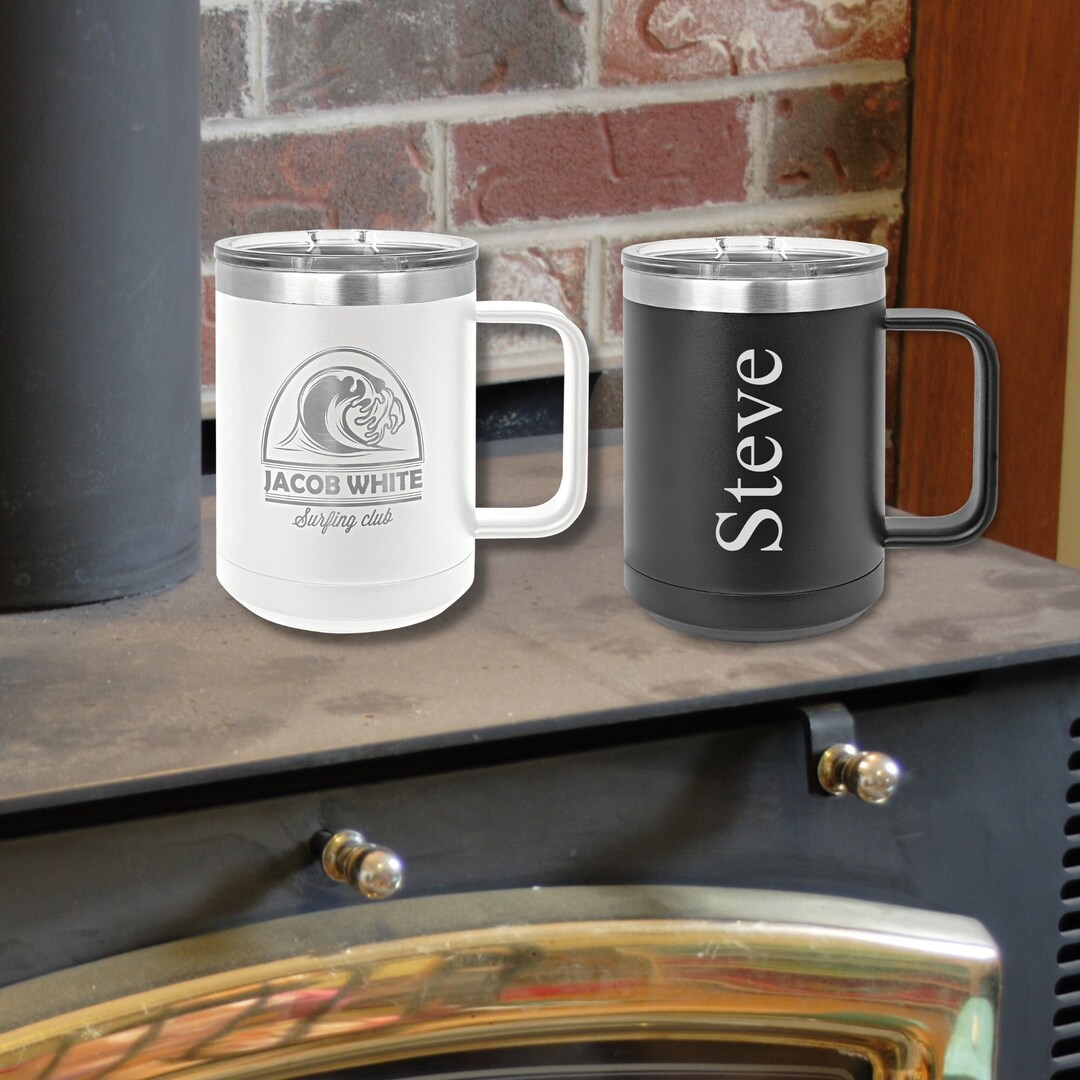 Personalized Insulated Coffee Mug, Custom Coffee Mug, Metal Coffee Mug