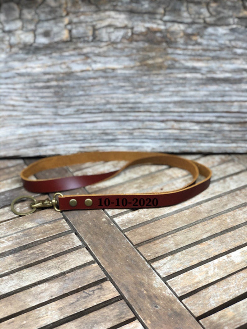 Engraved Leather Lanyard, Custom leather Badge, Groomsmen Gift, Groomsman Leather lanyard, Husband gift, wife gift, son gift, daughter gift image 7