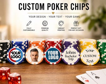 Custom Poker Chip, Custom Printed Poker Chip, Personalized Poker Chip, Bachelor Party Gift, Custom Golf Ball Marker, Custom Image Poker Chip