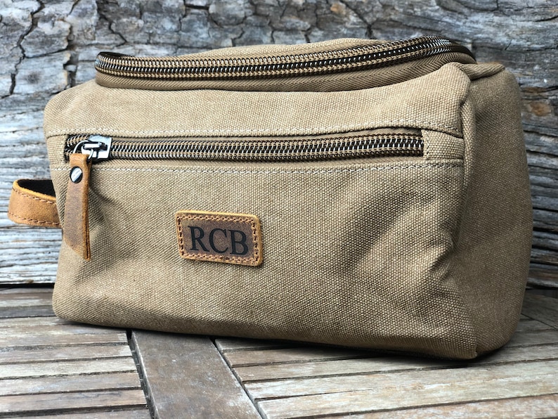 personalized mens bathroom bag