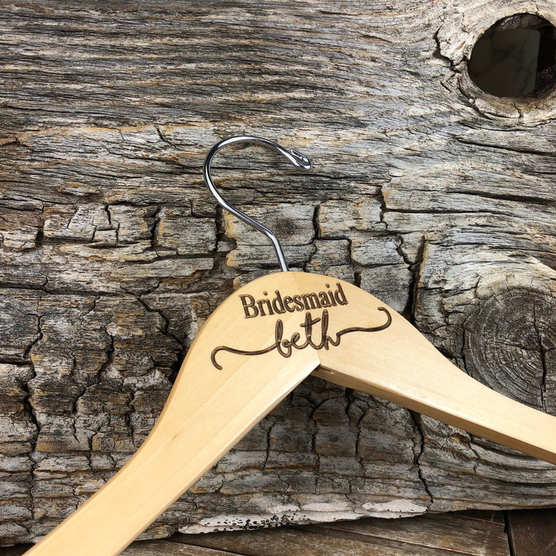 Weddings Bride Hanger Custom Bridal Hanger Personalized Hangers Wood Hangers Wedding Hanger Wedding Name Hangers Bridesmaid Hangers