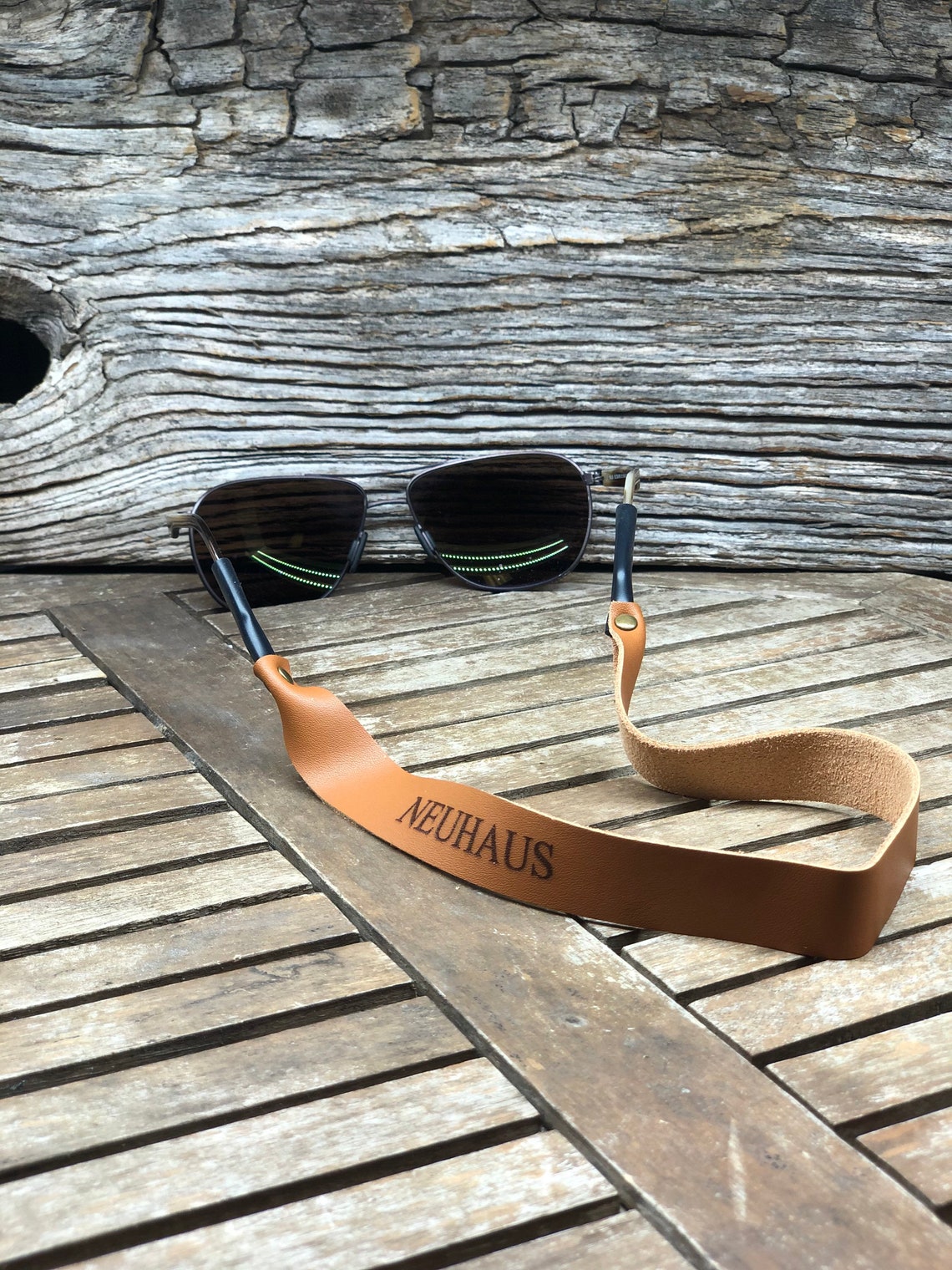 Leather sunglass strap personalized strap gift for him Etsy