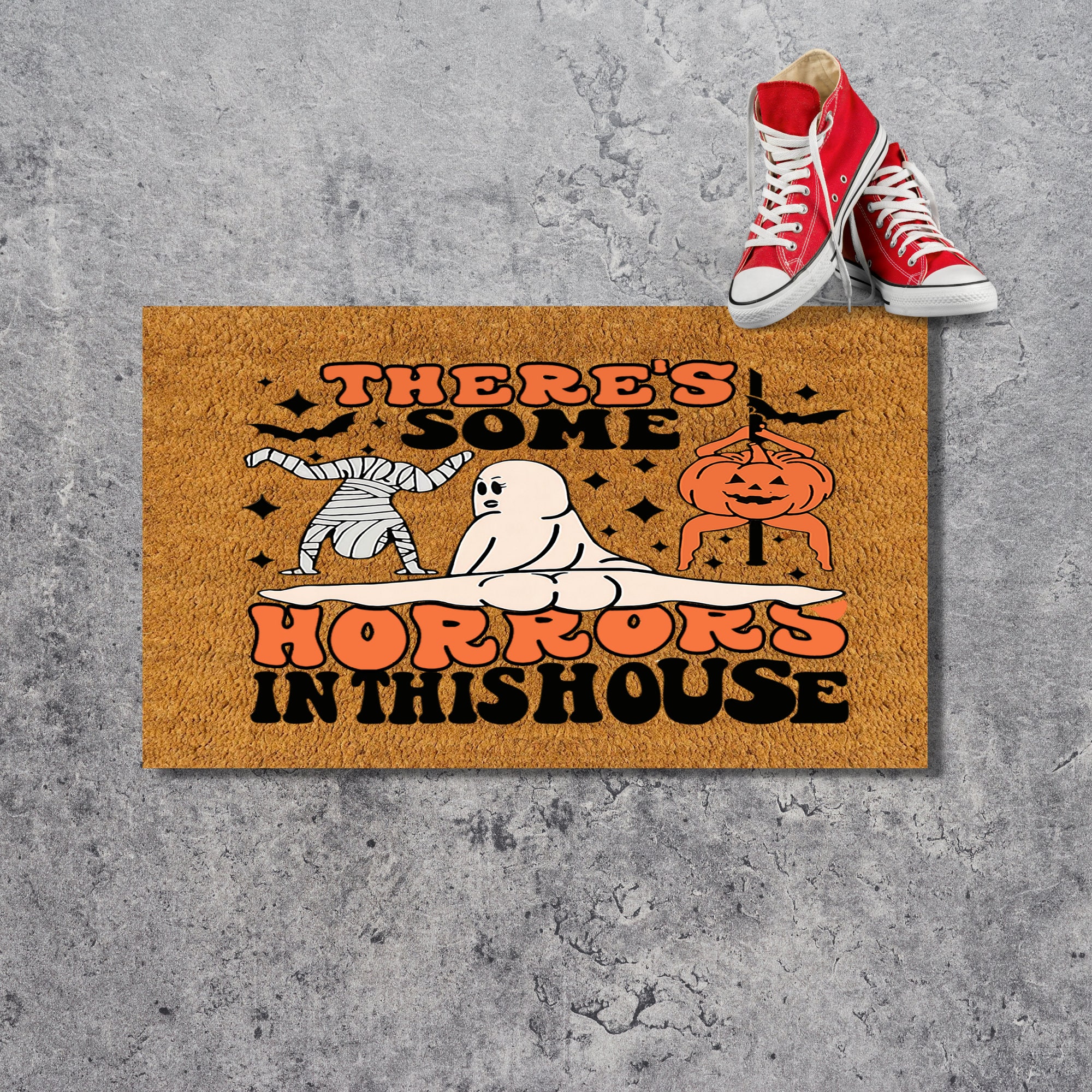 Funny Halloween Doormat, Funny Doormat, Halloween Door Mat, Welcome Mat, Funny Door Mat, There's Some Horrors in This House