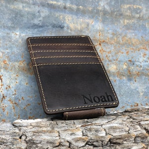 Leather Money Clip, Money Clip Wallet, Mens Money Clip, Money Clip for Men, Teenage Boy Gift wallet, Boyfriend Wallet, Groomsman Gift,